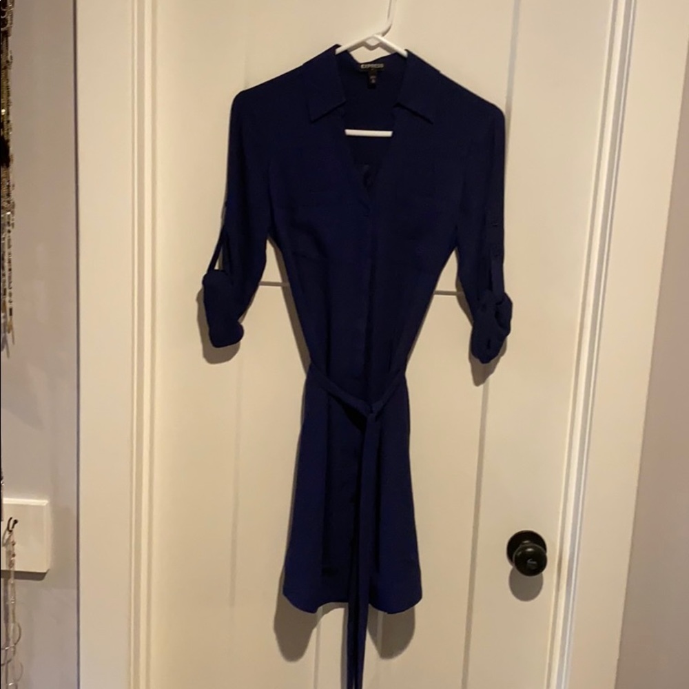 Navy shirt dress